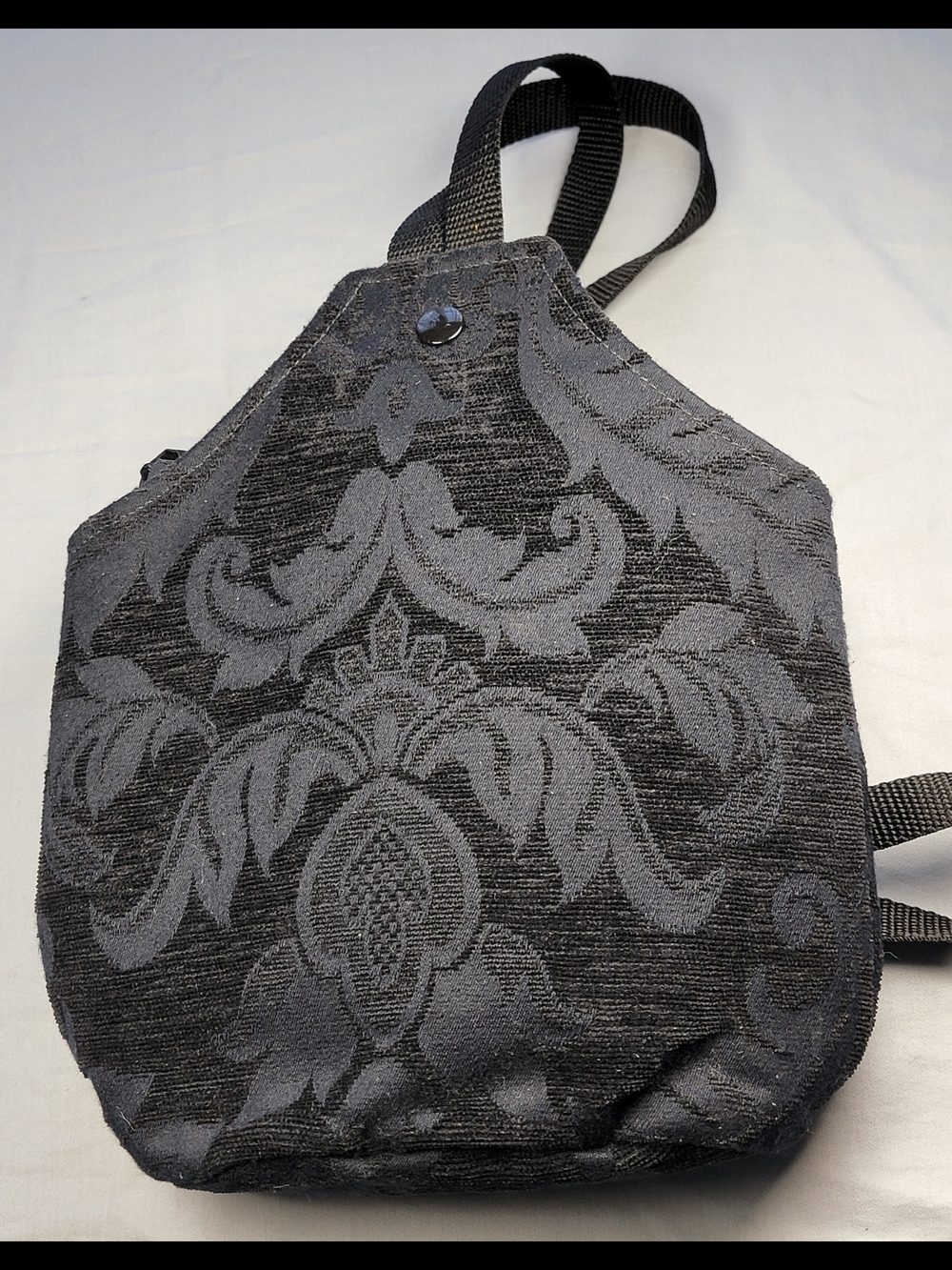 Danny K. Women's Black Brocade Pattern Backpack wirh eyeglass & coin pouch